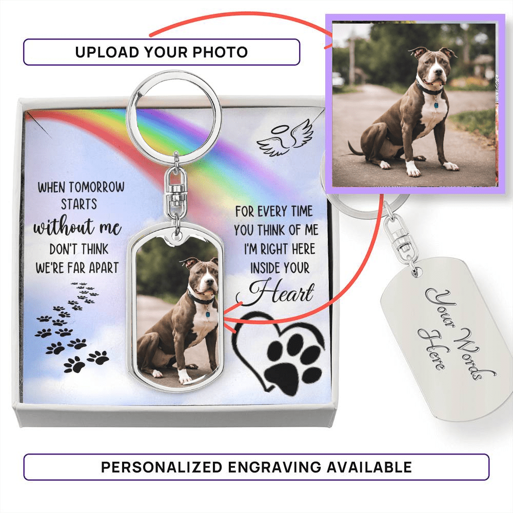 I'm Right Here Inside Your Heart. Swivel Keychain Remembrance. Upload Your Own Image