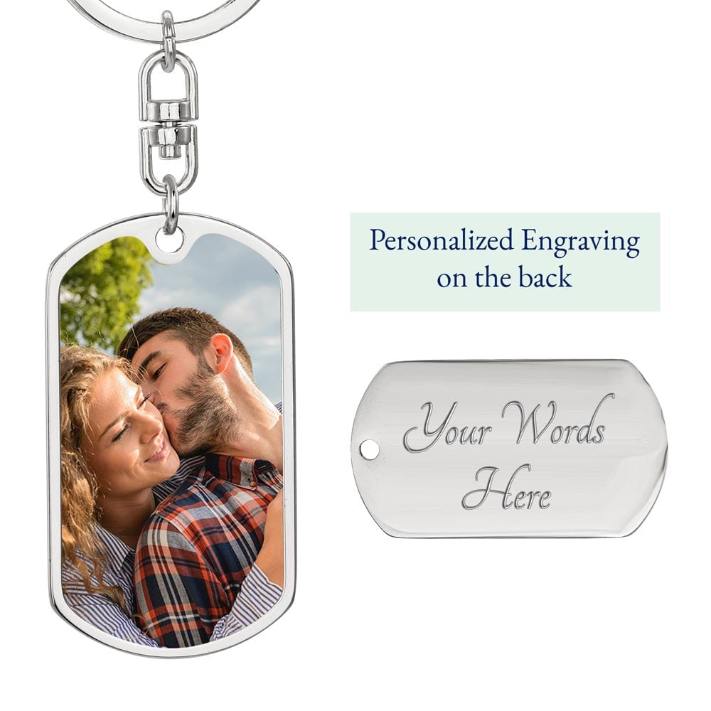 Personalized Dog Tag Keychain For Dad