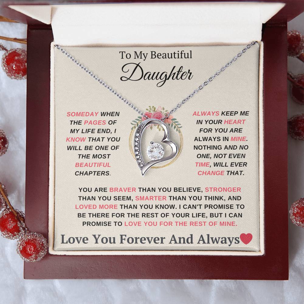 To My Daughter You are My Most Beautiful Chapter- Endless Love Necklace