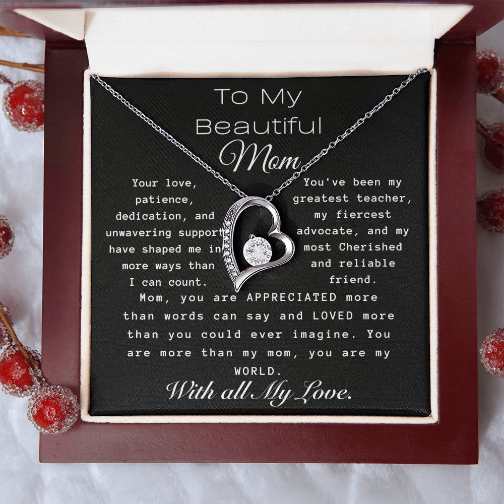 Forever Love Necklace For Mom-My World