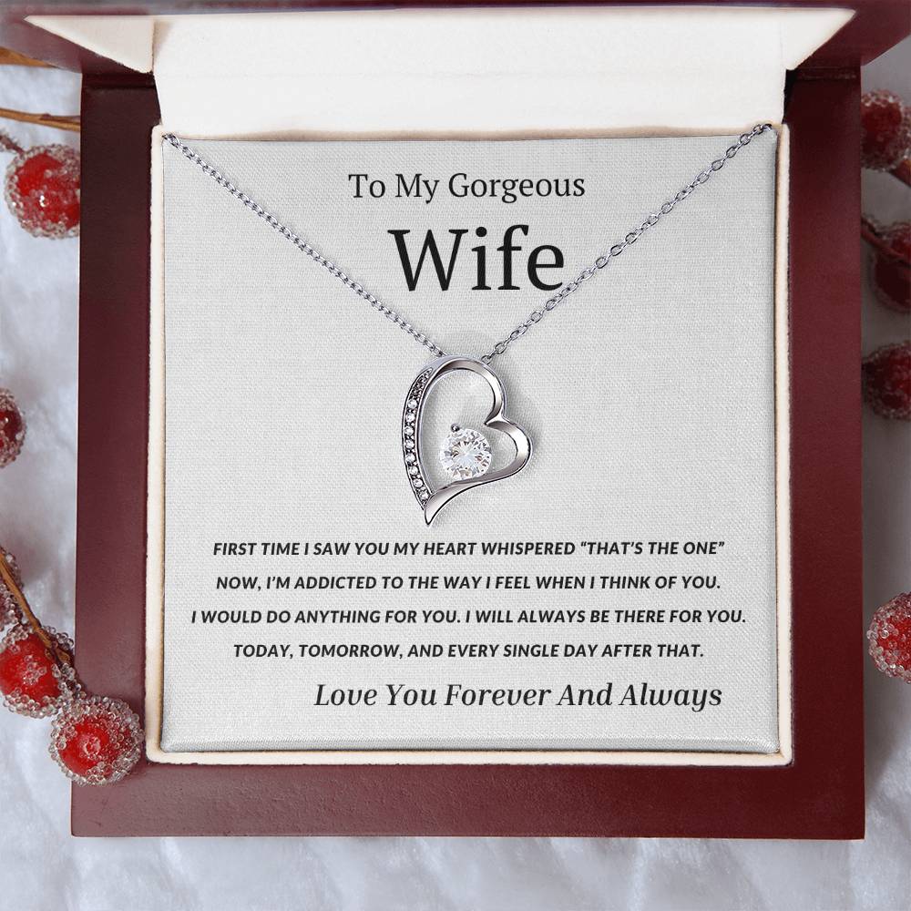 To My Wife - The First Time I Saw You My Heart Whispered That's the One- Endless Love Necklace