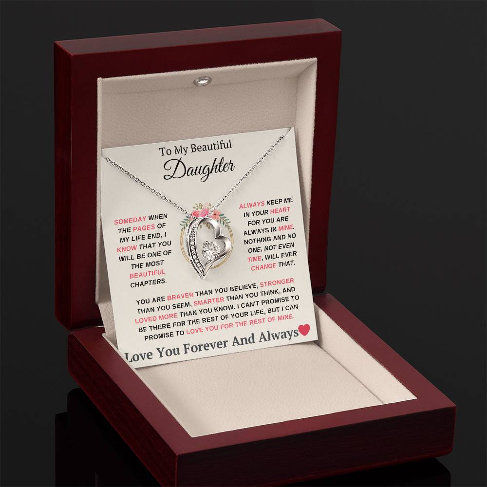 To My Daughter You are My Most Beautiful Chapter- Endless Love Necklace