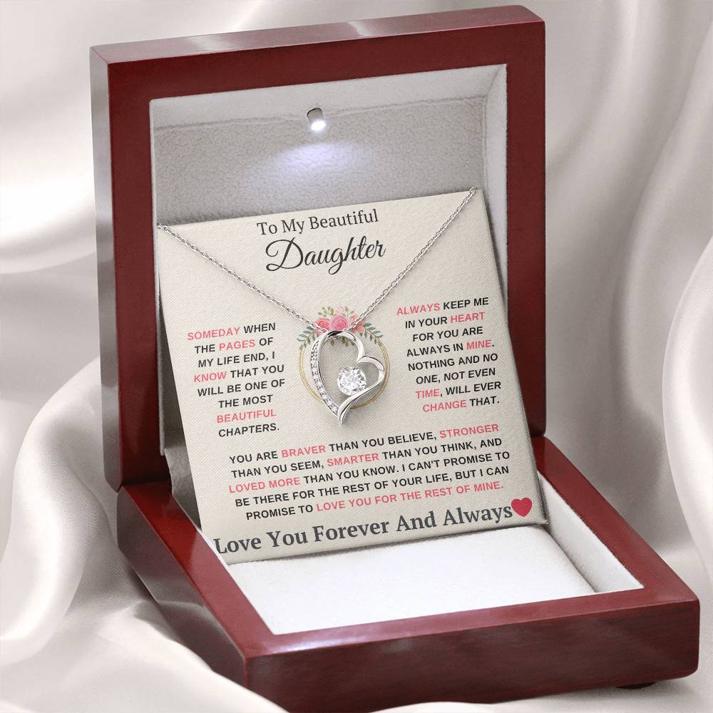 To My Daughter You are My Most Beautiful Chapter- Endless Love Necklace