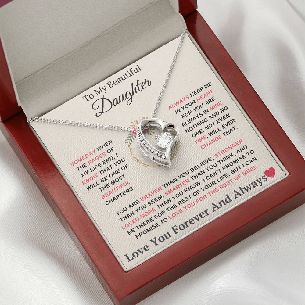 To My Daughter You are My Most Beautiful Chapter- Endless Love Necklace