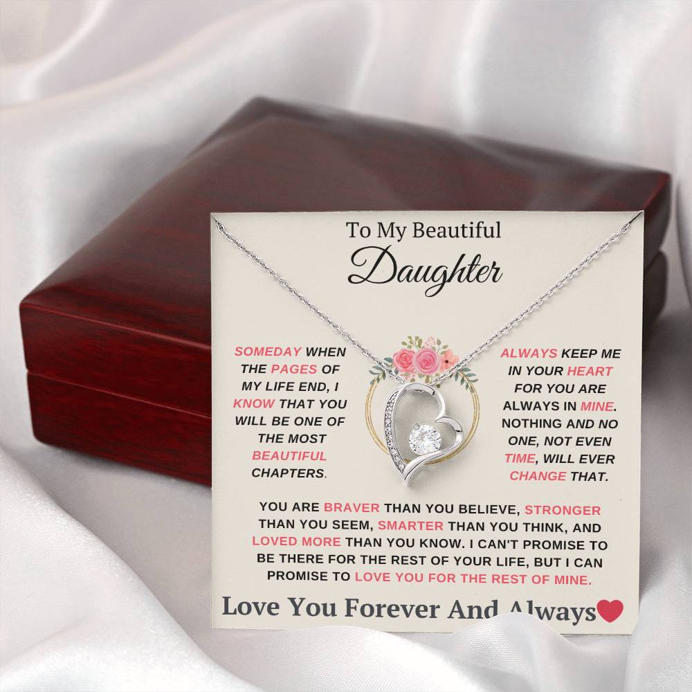 To My Daughter You are My Most Beautiful Chapter- Endless Love Necklace