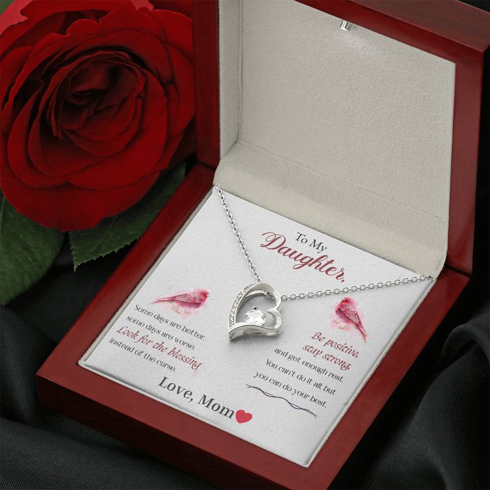 To My Daughter-Look For The Blessing, Be Positive, Stay Strong-Endless Love Necklace