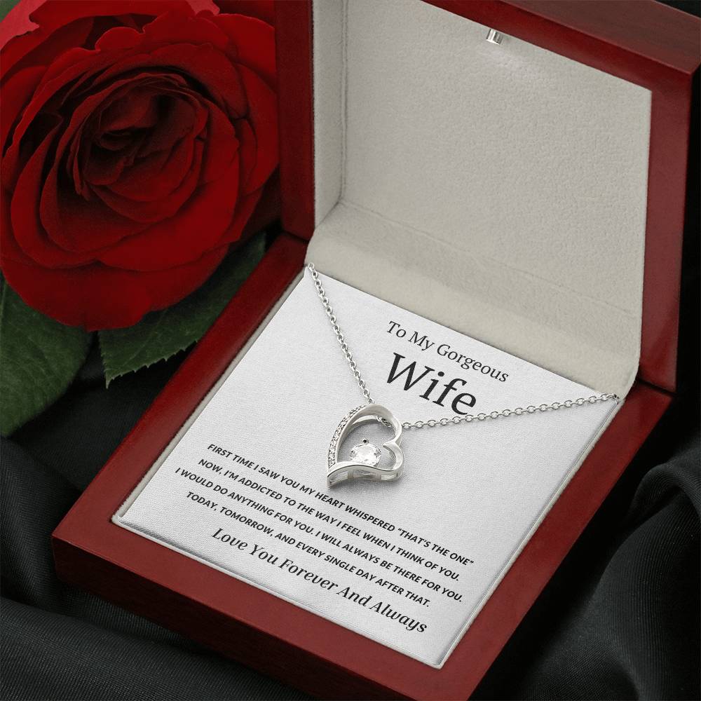 To My Wife - The First Time I Saw You My Heart Whispered That's the One- Endless Love Necklace