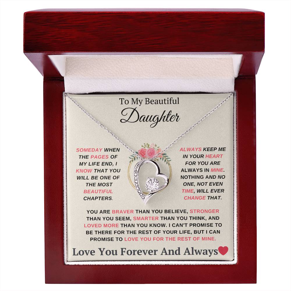 To My Daughter You are My Most Beautiful Chapter- Endless Love Necklace