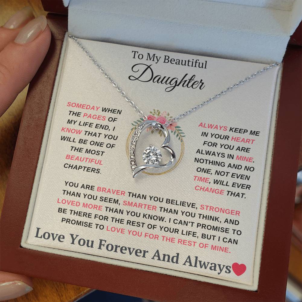 To My Daughter You are My Most Beautiful Chapter- Endless Love Necklace