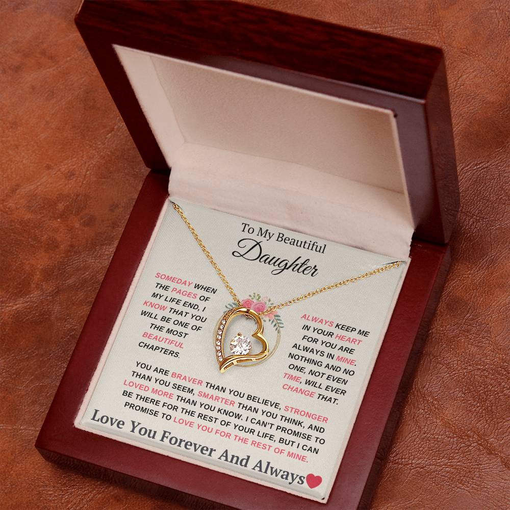 To My Daughter You are My Most Beautiful Chapter- Endless Love Necklace