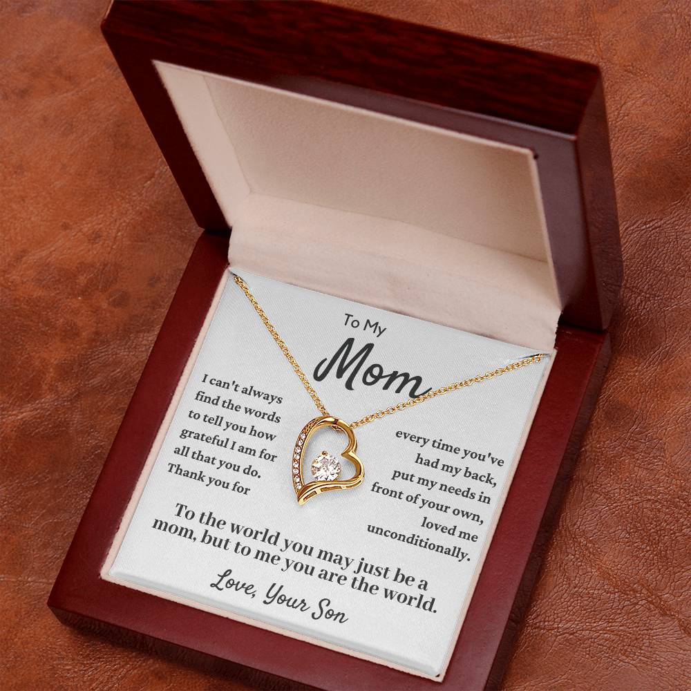 To My Mom From Son-Forever Love Necklace