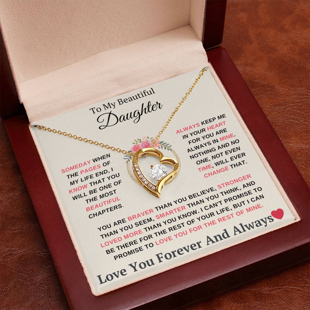 To My Daughter You are My Most Beautiful Chapter- Endless Love Necklace