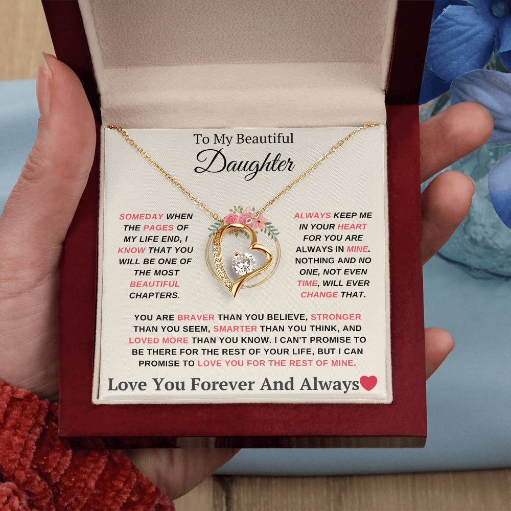 To My Daughter You are My Most Beautiful Chapter- Endless Love Necklace