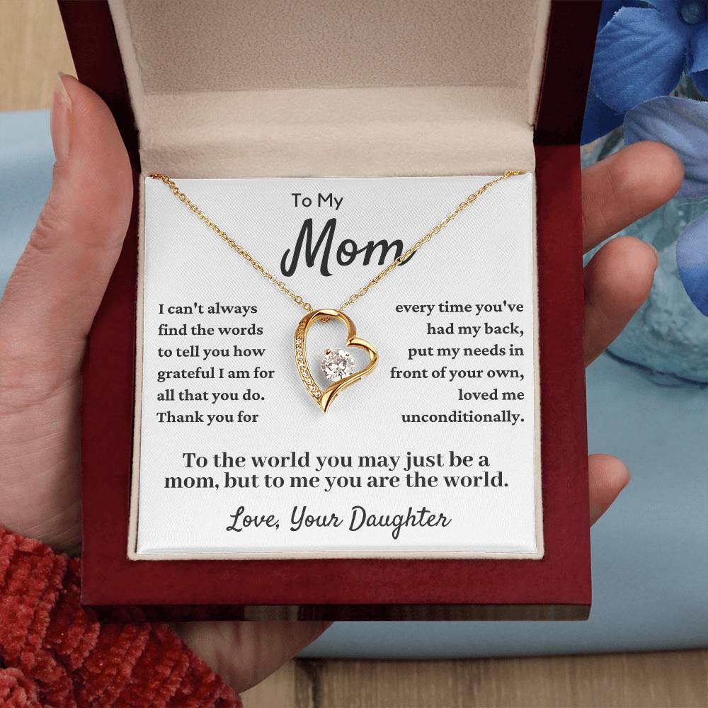 To My Mom From Daughter-Forever Love Necklace