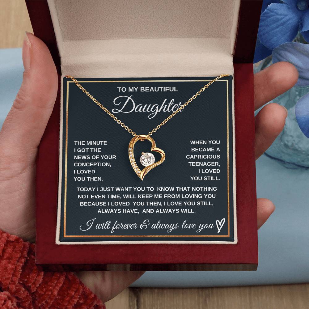 Loved You Then, Love You Still-To My Daughter Endless Love Necklace