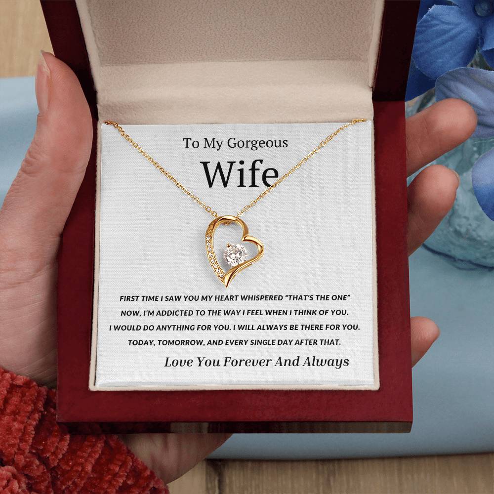 To My Wife - The First Time I Saw You My Heart Whispered That's the One- Endless Love Necklace