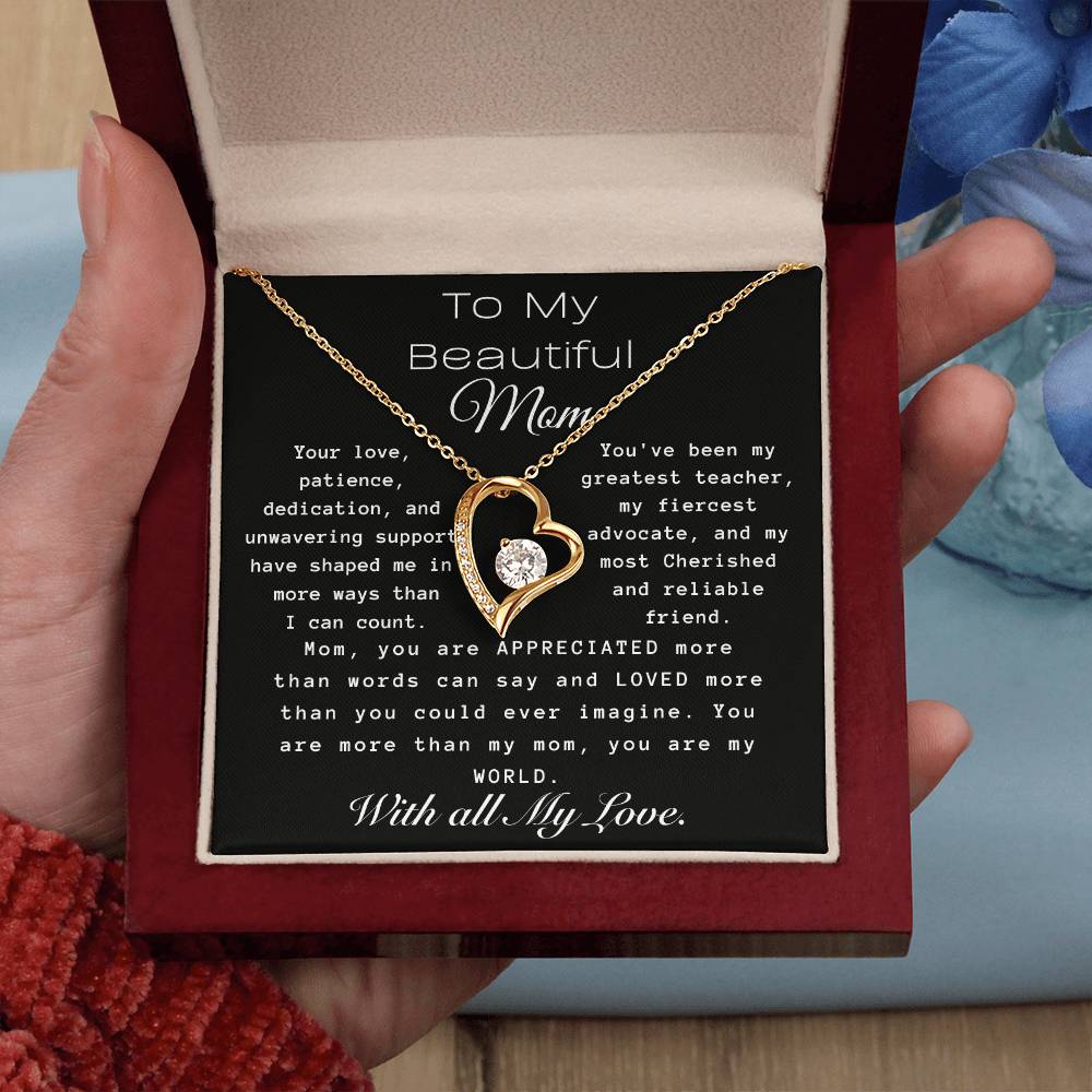 Forever Love Necklace For Mom-My World