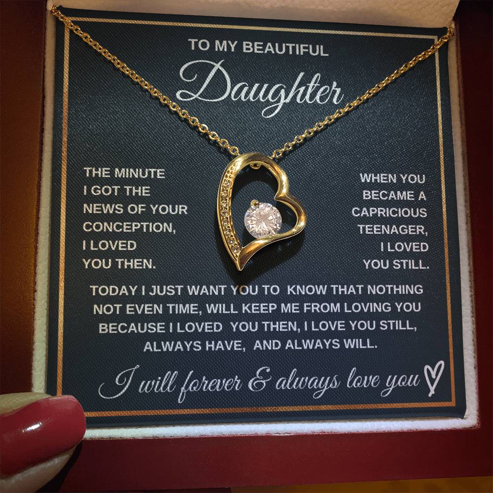 Loved You Then, Love You Still-To My Daughter Endless Love Necklace