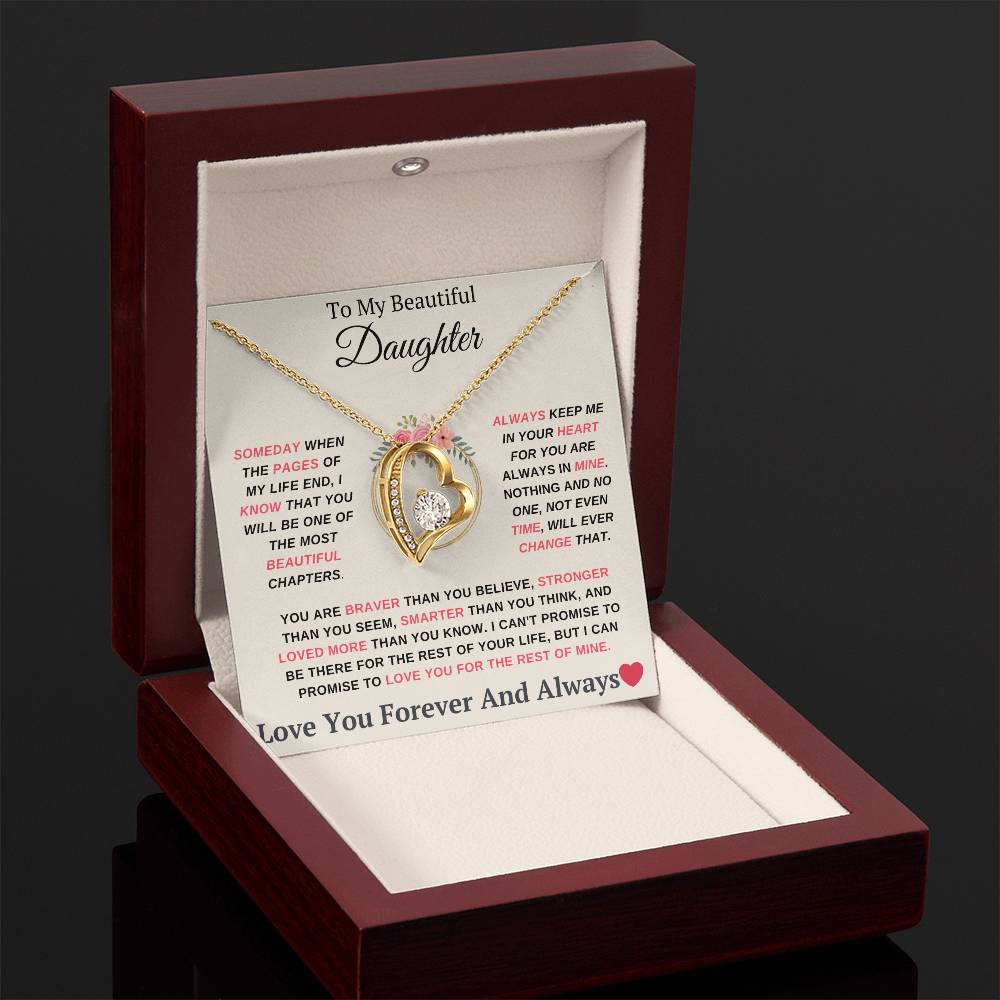 To My Daughter You are My Most Beautiful Chapter- Endless Love Necklace