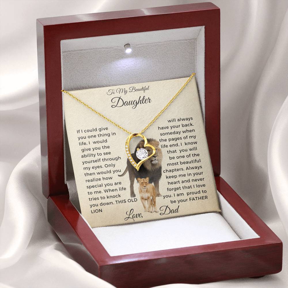 To My Daughter Forever Love Necklace-Lion and Cub-