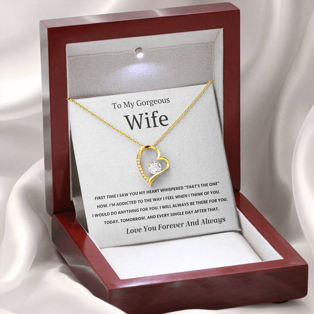 To My Wife - The First Time I Saw You My Heart Whispered That's the One- Endless Love Necklace