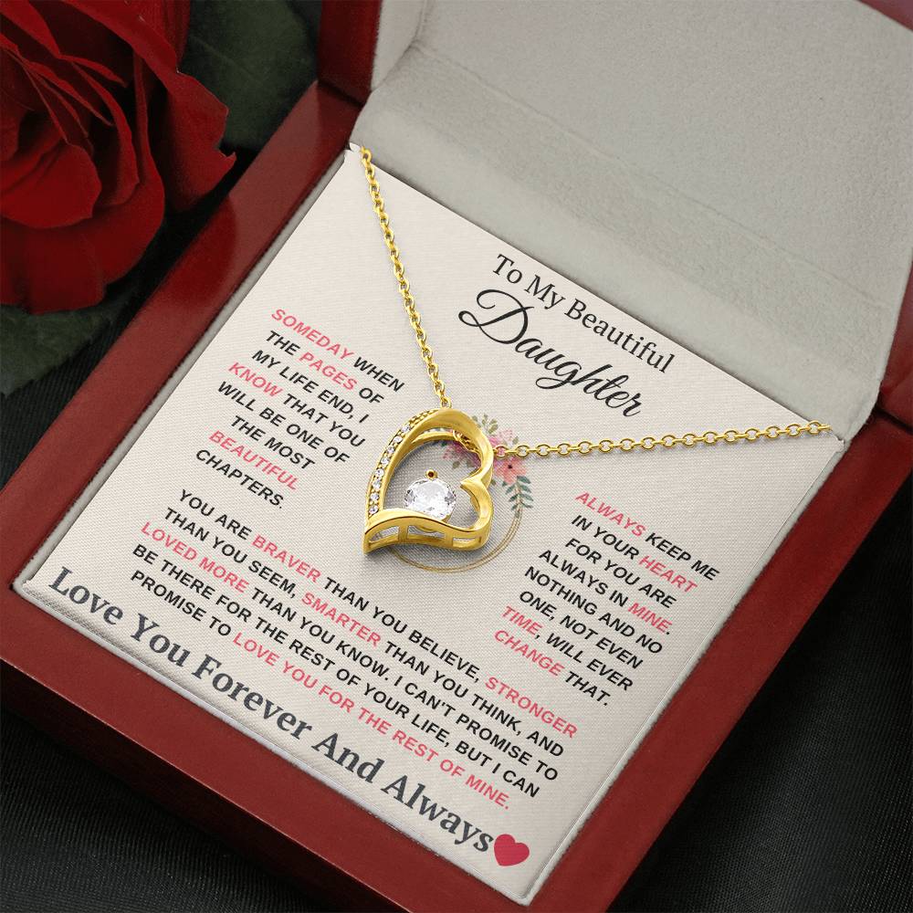 To My Daughter You are My Most Beautiful Chapter- Endless Love Necklace