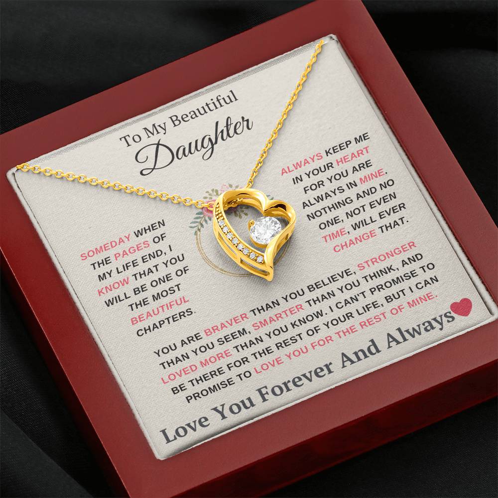 To My Daughter You are My Most Beautiful Chapter- Endless Love Necklace