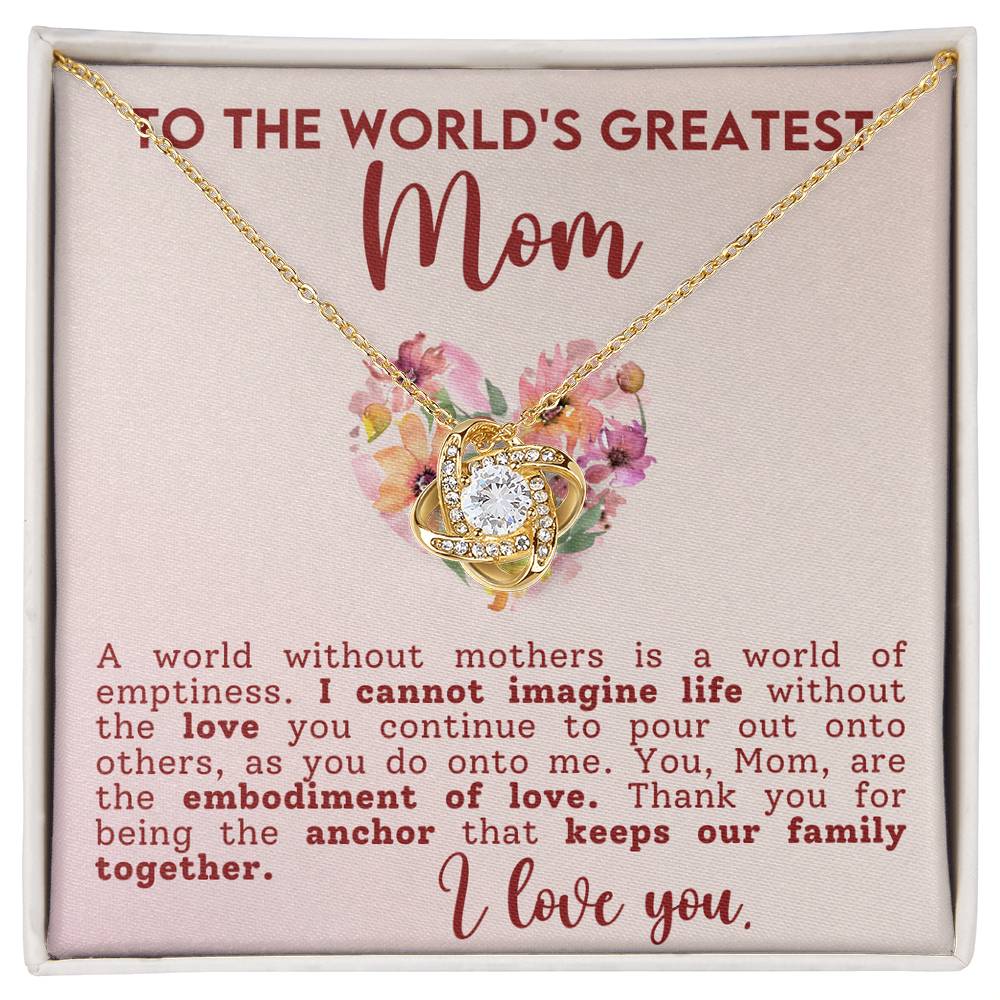 The World Gratest Mom-Love Knot Necklace