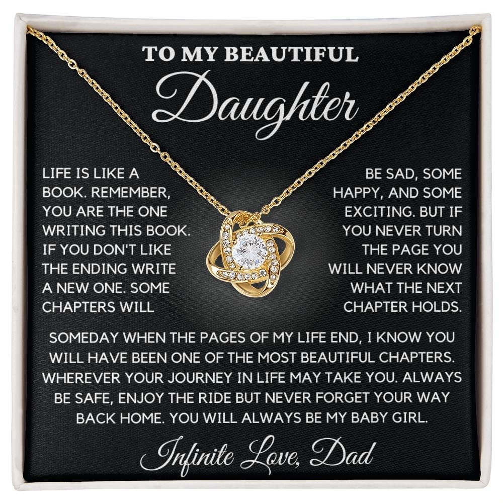 To My Beautiful Daughter- Life is like a Book Remember You are the One Writing This Book.