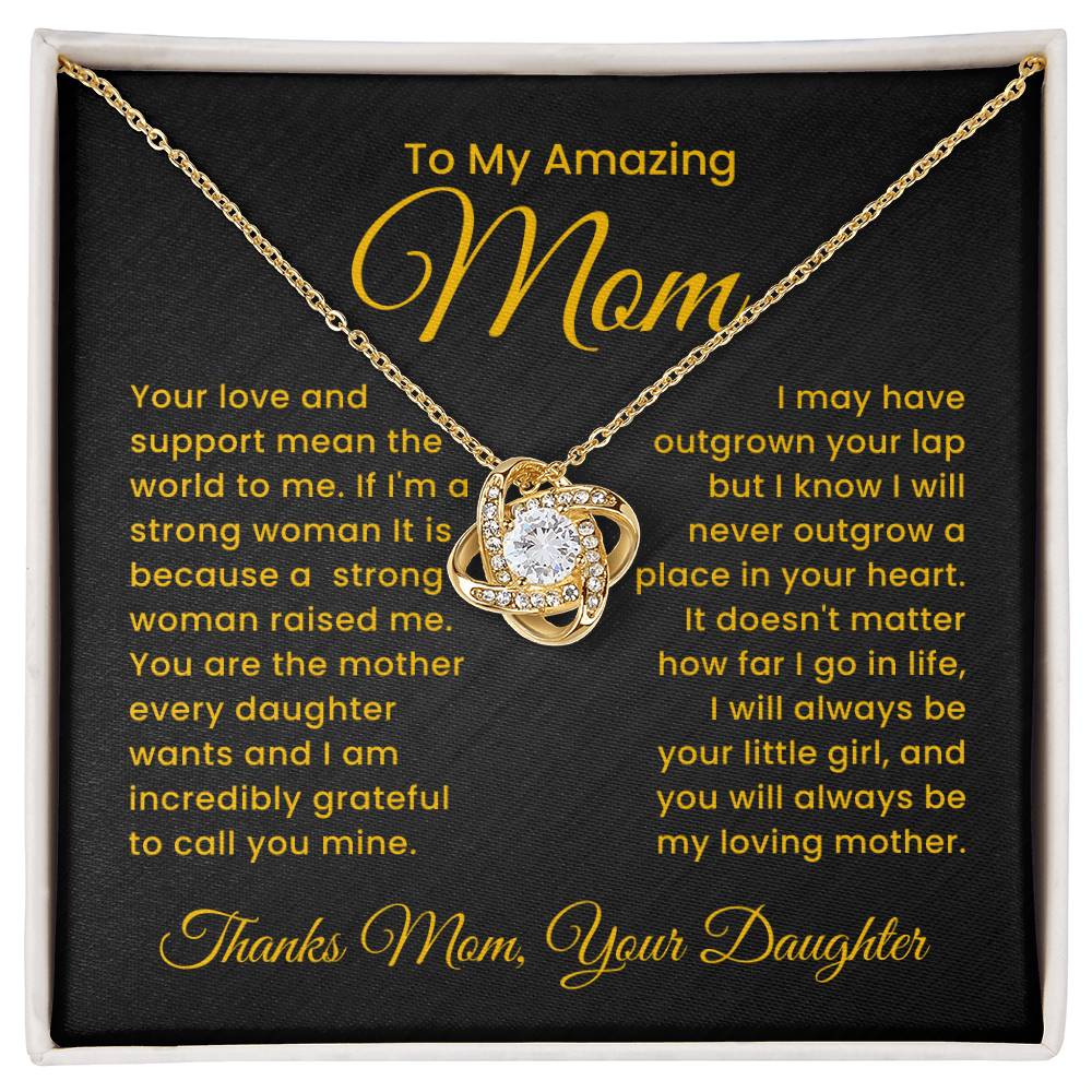 I will always Be Your Little Girl-Love Knot Necklace For Mom From Daughter