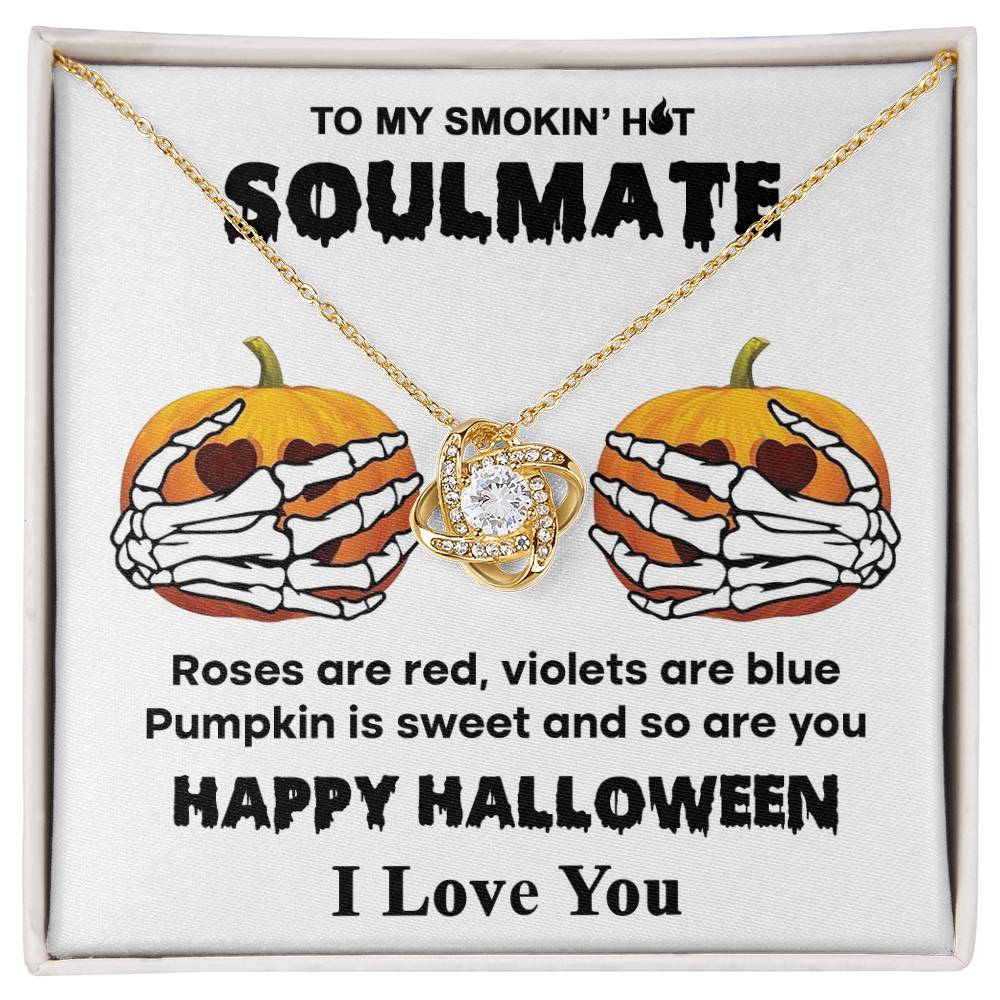 Soulmate-Sweet Pumpkin Love Knot Necklace