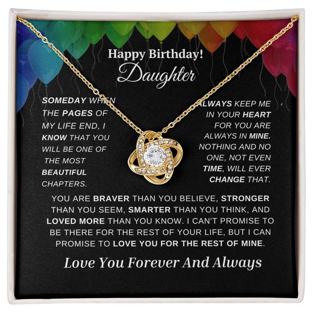 Happy Birthday Daughter-Love Knot Necklace