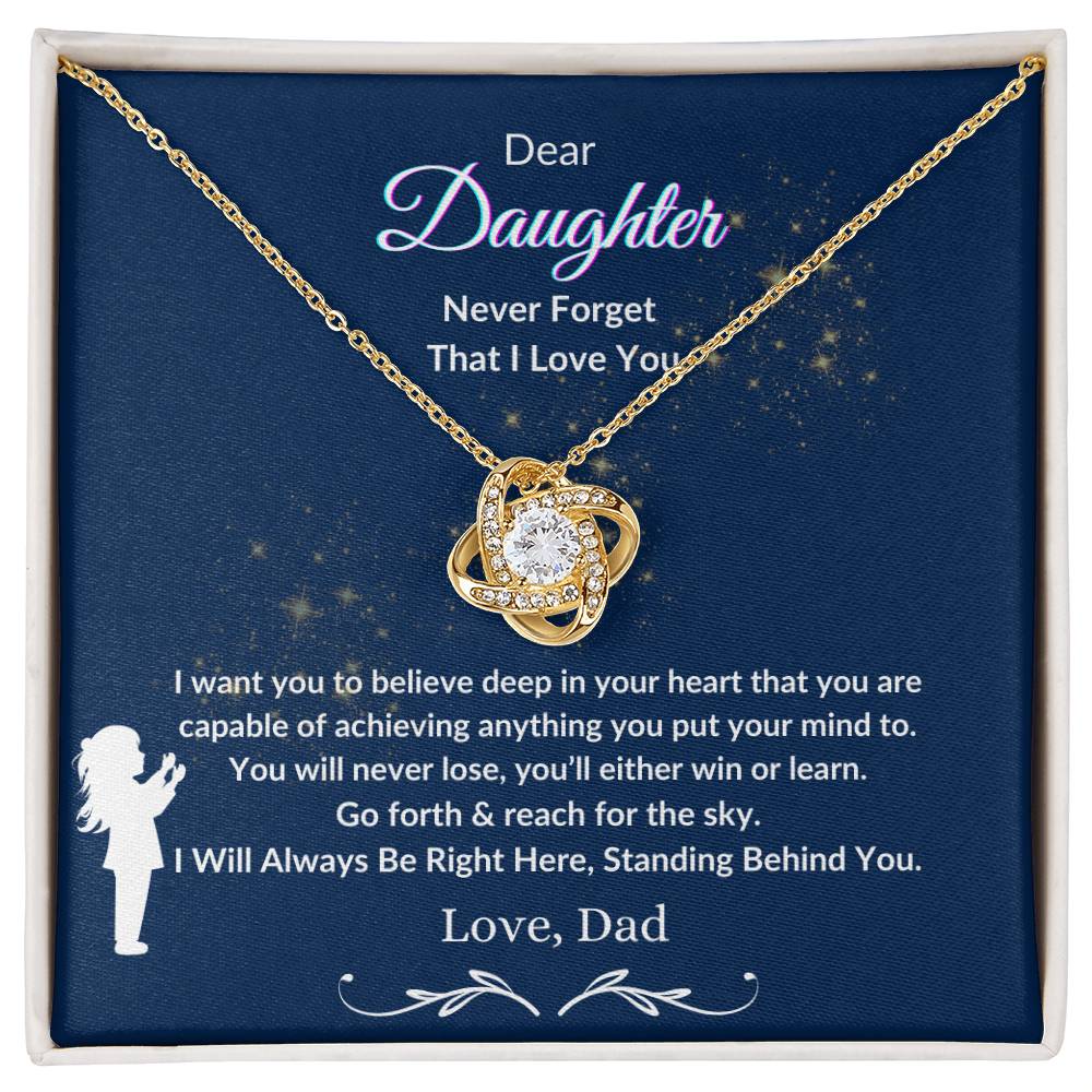 Daughter-Reach For the Sky-Love Knot Necklace