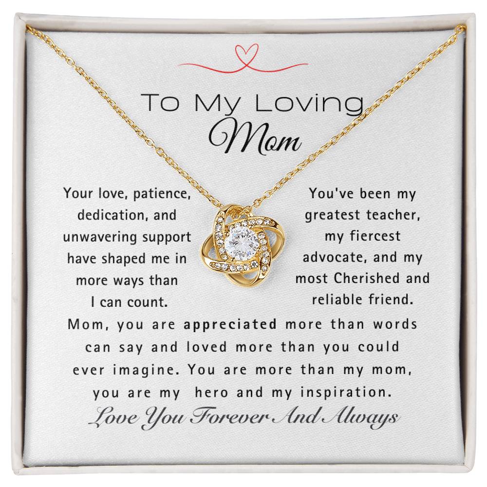 Mom, You Are My Hero- Love Knot Necklace