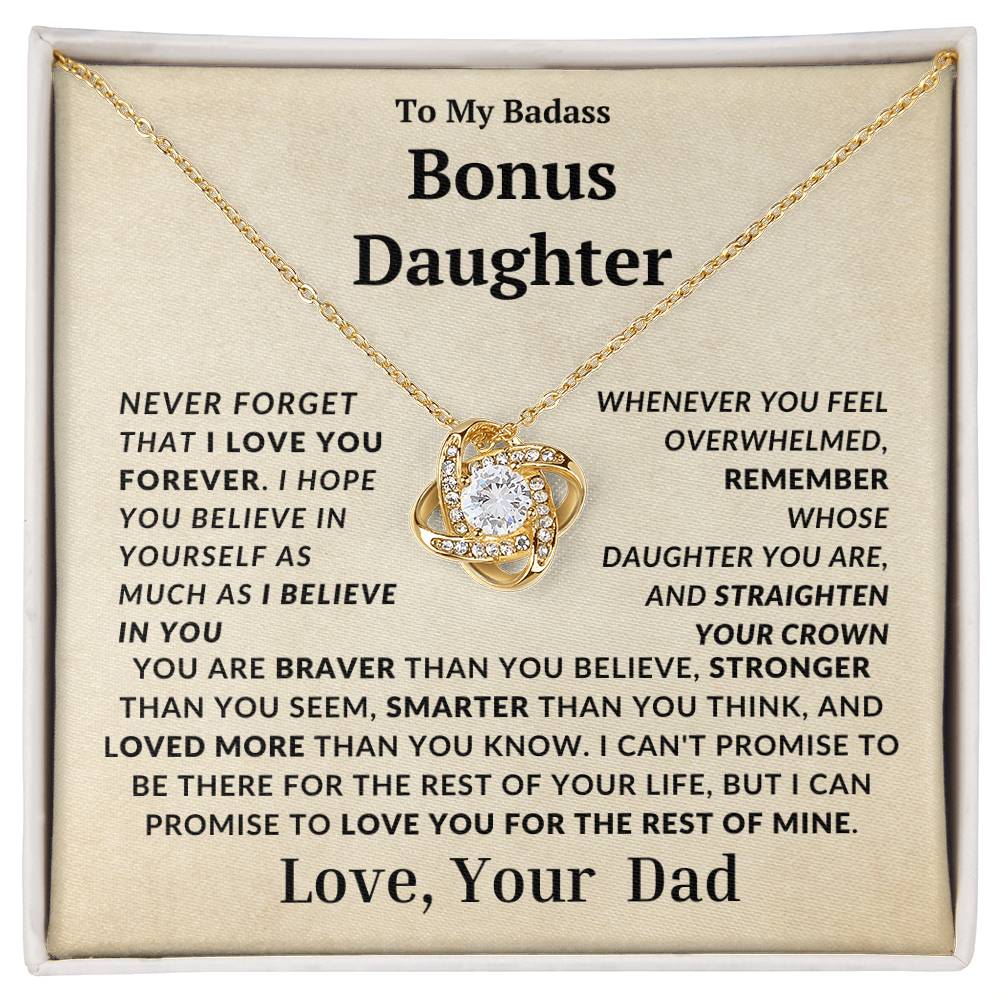 Bad Ass Bonus  Daughter Love Knot Necklace From Dad