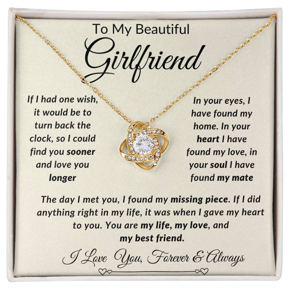 To My Girlfriend Love Knot Necklace