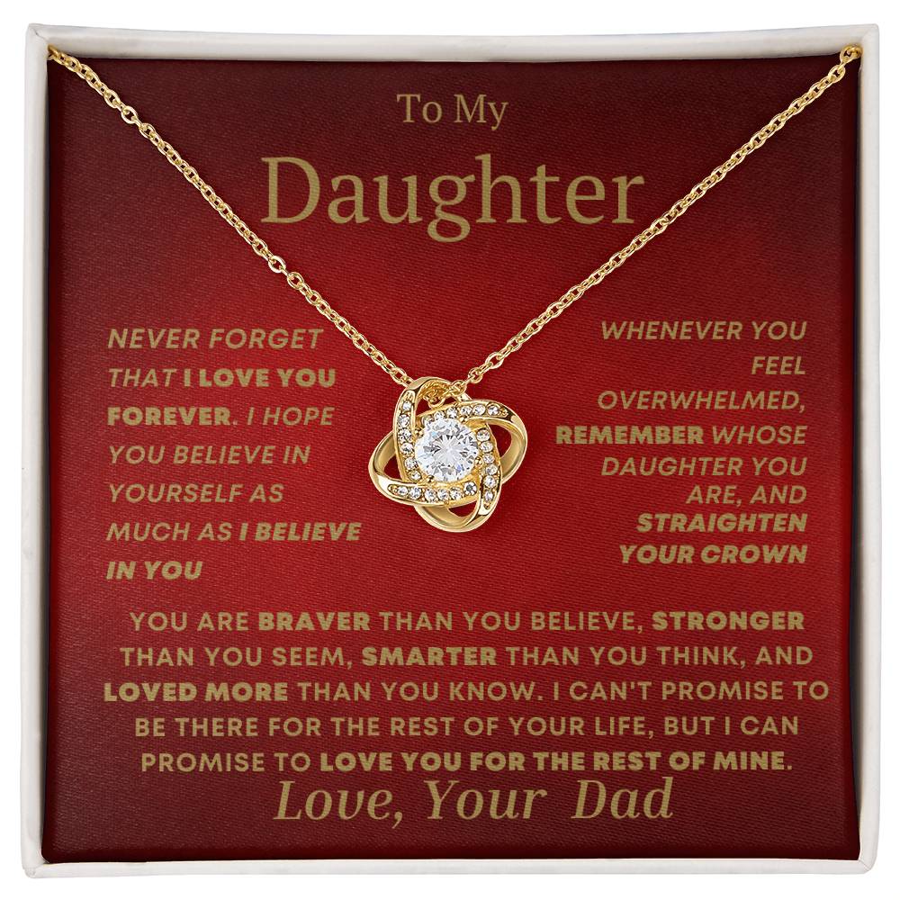 Daughter Love Knot Necklace From Dad Red