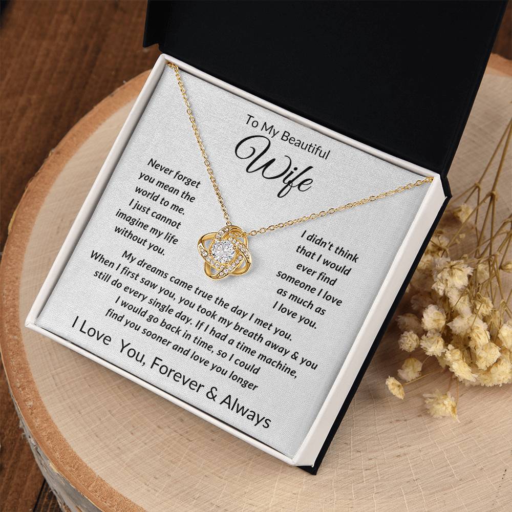 To My Wife-Never Forget You Mean The World to Me- Forever Together Necklace