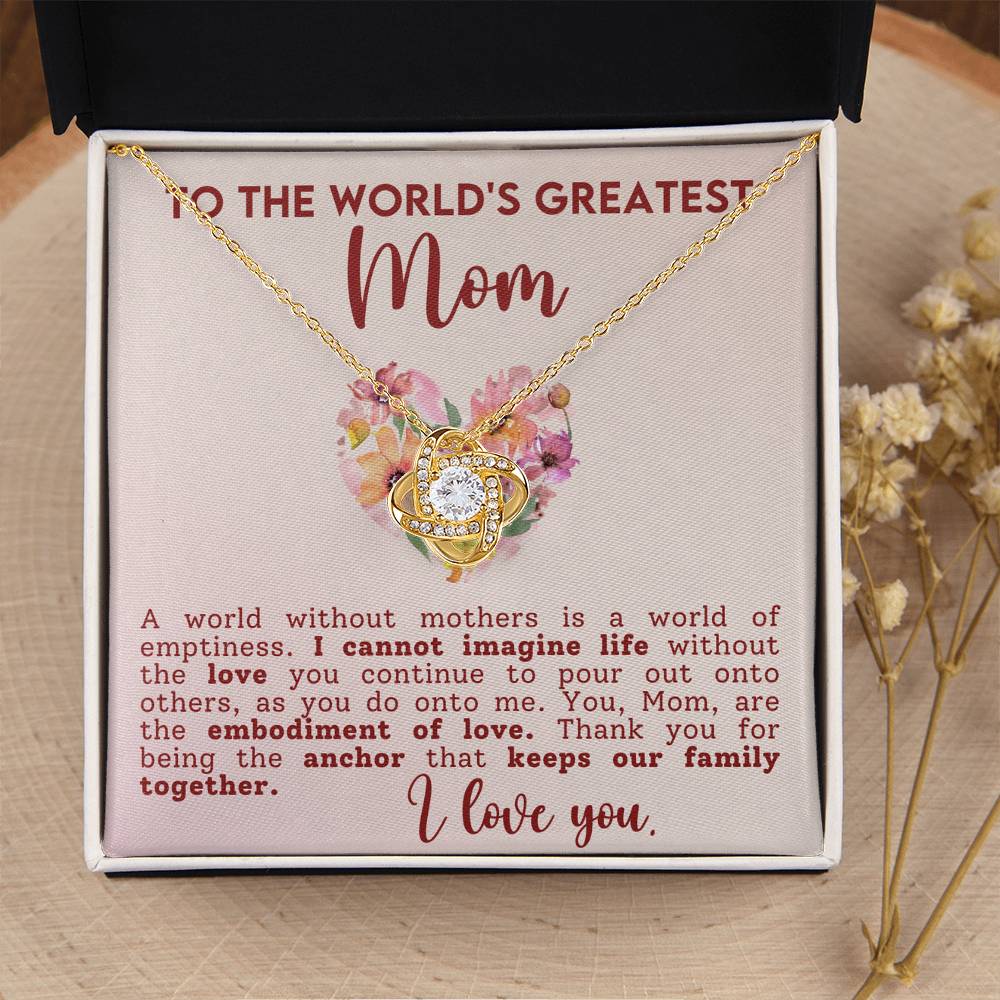 The World Gratest Mom-Love Knot Necklace