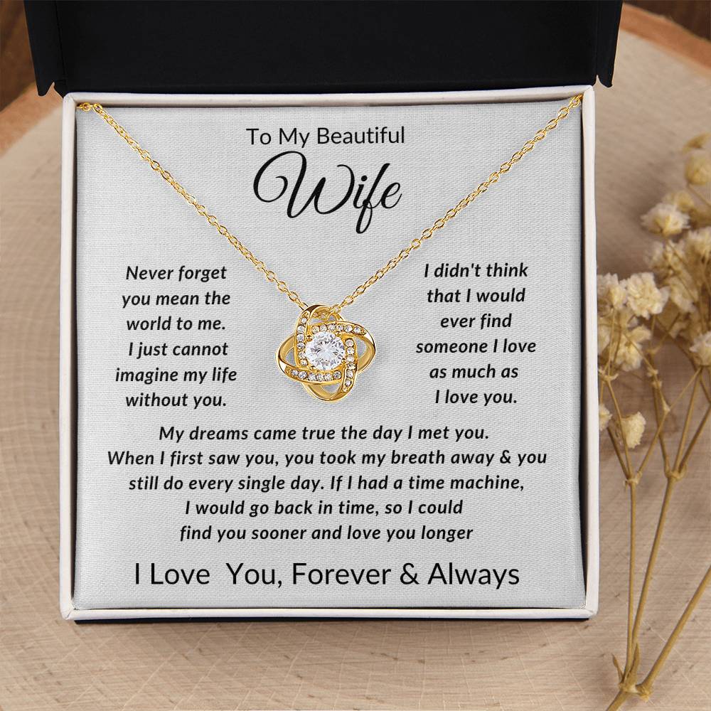 To My Wife-Never Forget You Mean The World to Me- Forever Together Necklace