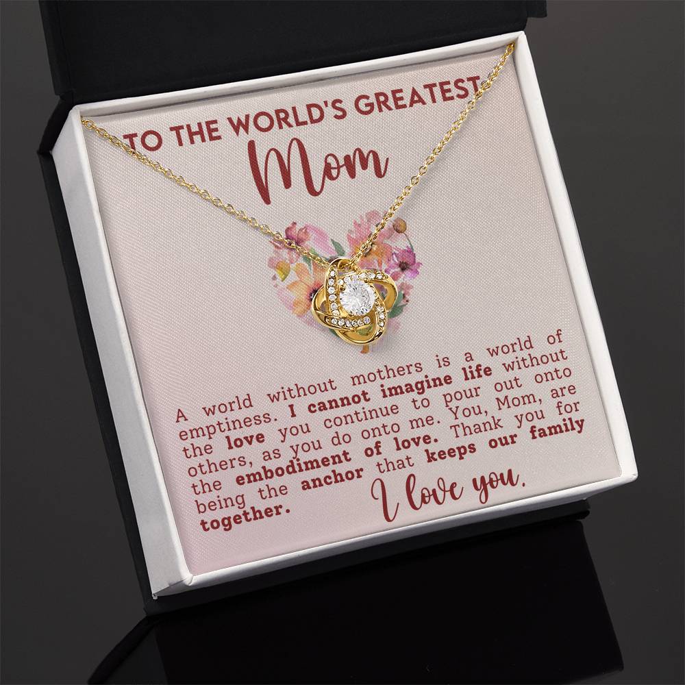 The World Gratest Mom-Love Knot Necklace