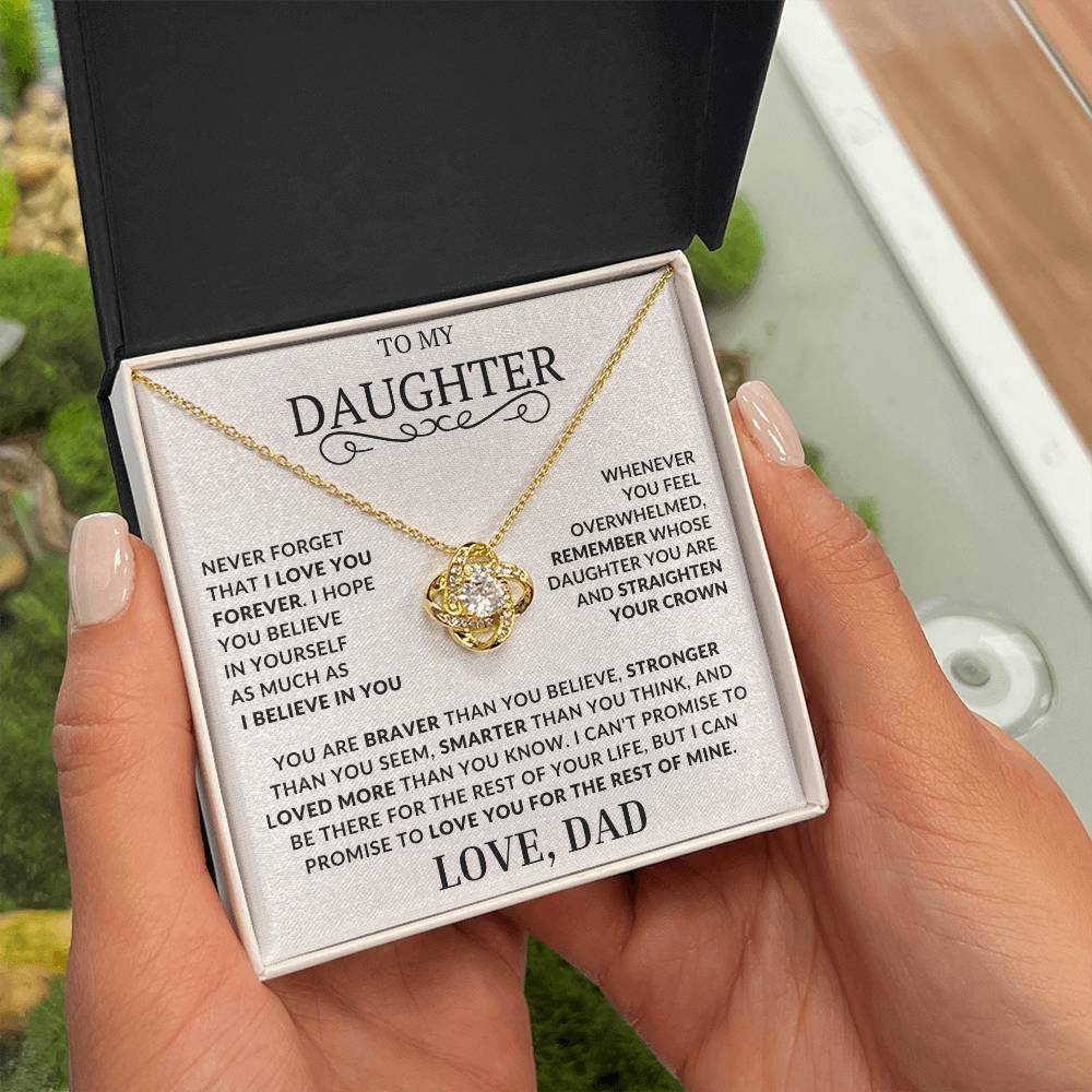 Beautiful Gift for Daughter From Dad "Never Forget That I Love You" Necklace