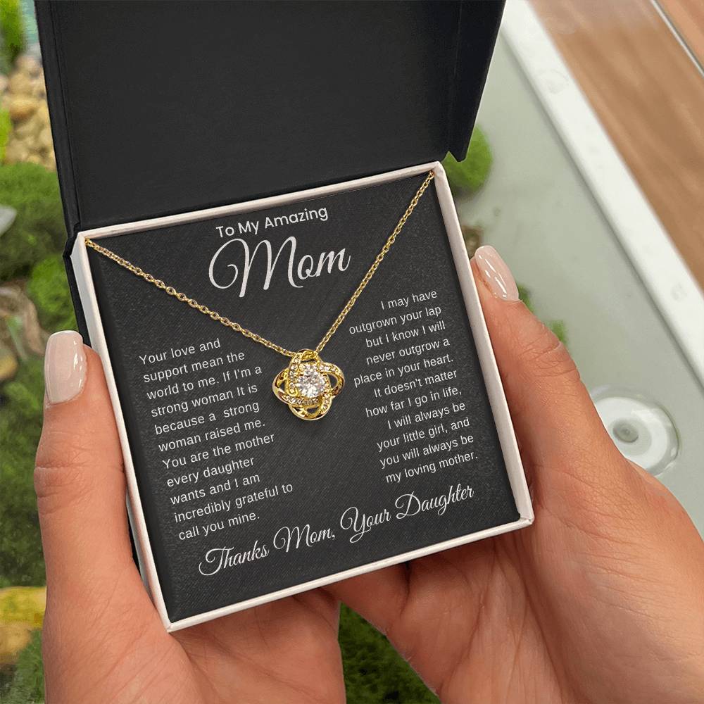 Strong Mom, Strong Daughter- Love Knot Necklace For Mom From Daughter