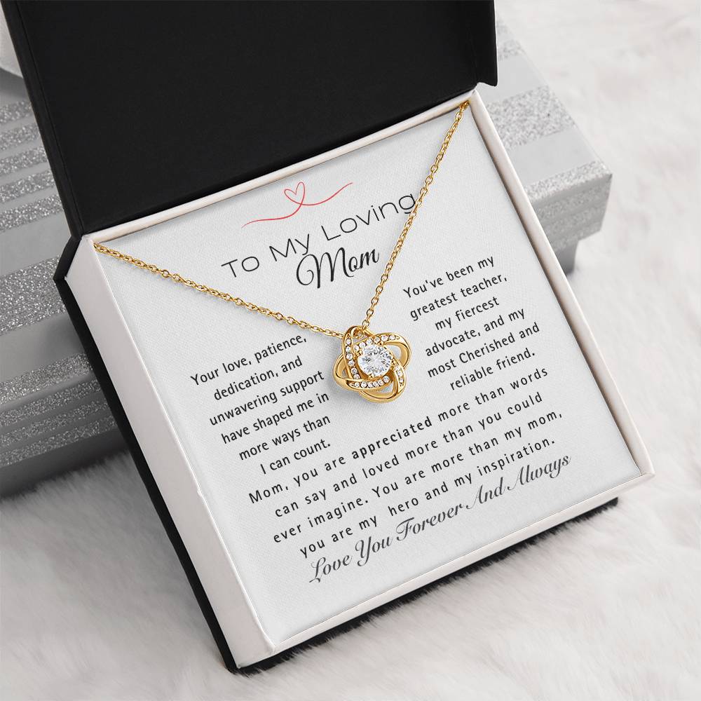 Mom, You Are My Hero- Love Knot Necklace