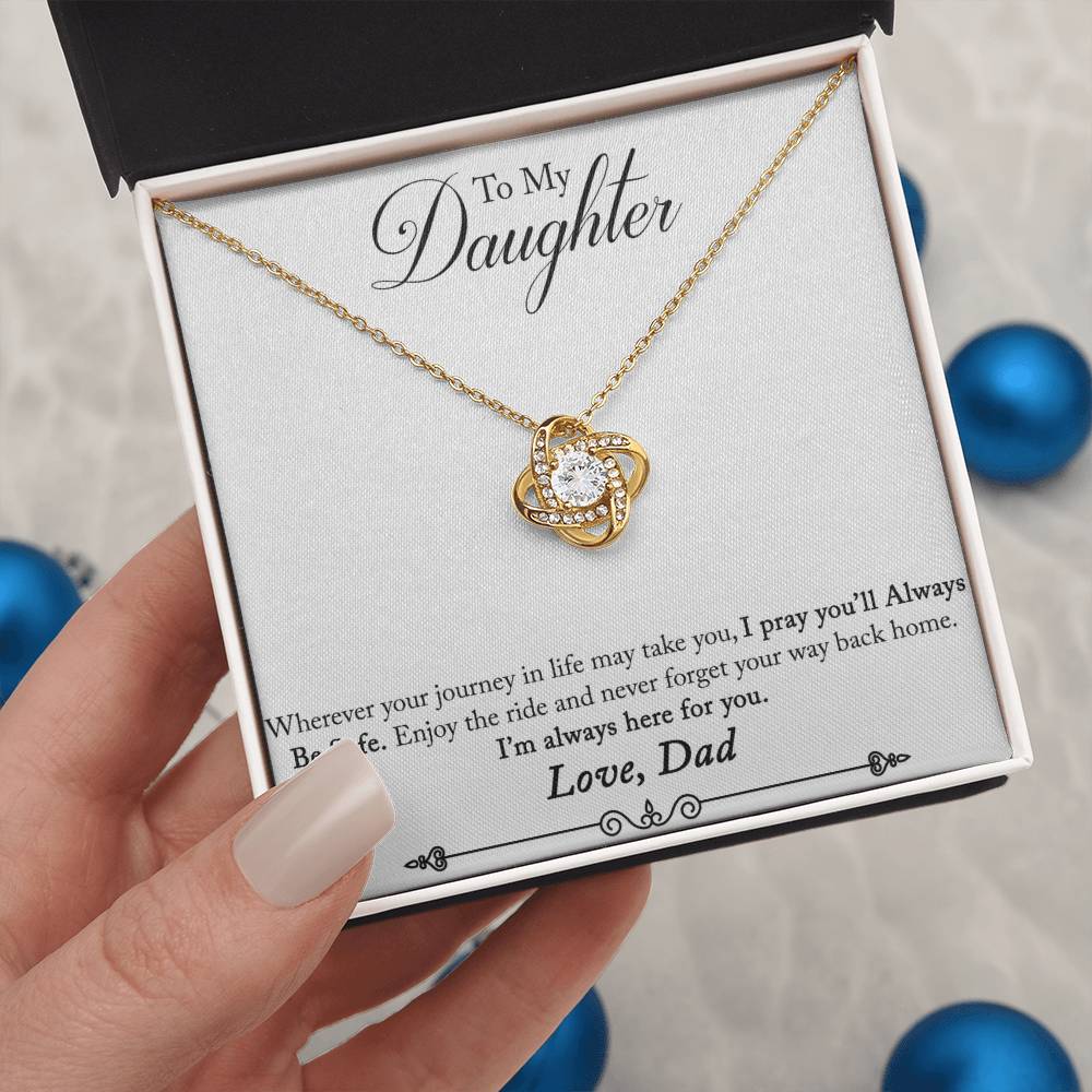 To Daughter From Dad- Love Knot Necklace