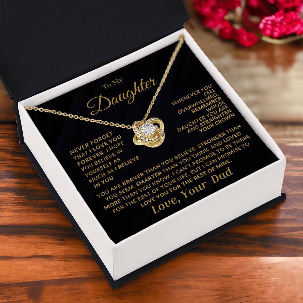 Daughter Love Knot Necklace From Dad-Black