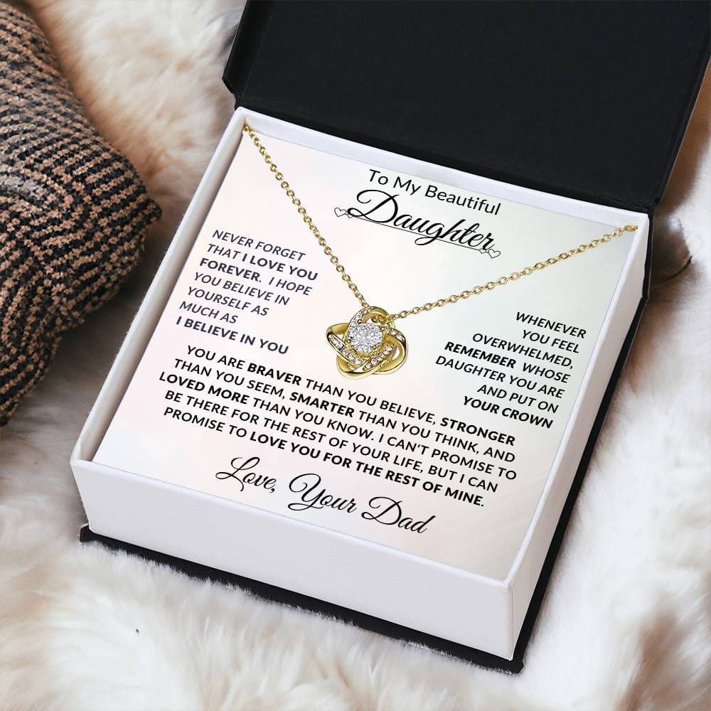 You Are Braver Than You Believe, Stronger Than You Seem, Smarter Than You Think - Love Knot Necklace