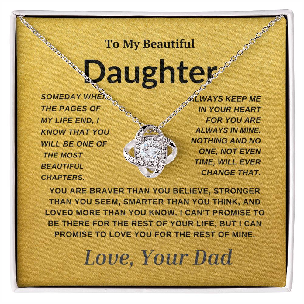 For My  Beautiful Daughter Love Knot Necklace-Dad