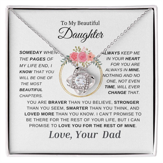 Daughter -Love Knot Necklace-  Love Your  Dad