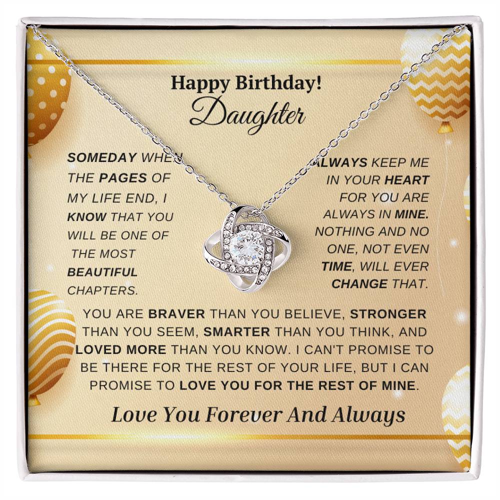 Happy Birthday Daughter-Love Knot Necklace